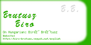 brutusz biro business card